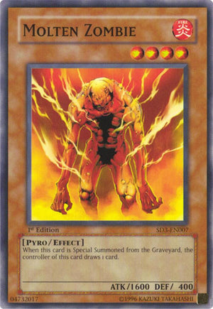 1st Edition Molten Zombie [SD3-EN007 Moderately Played] Common / Short Print