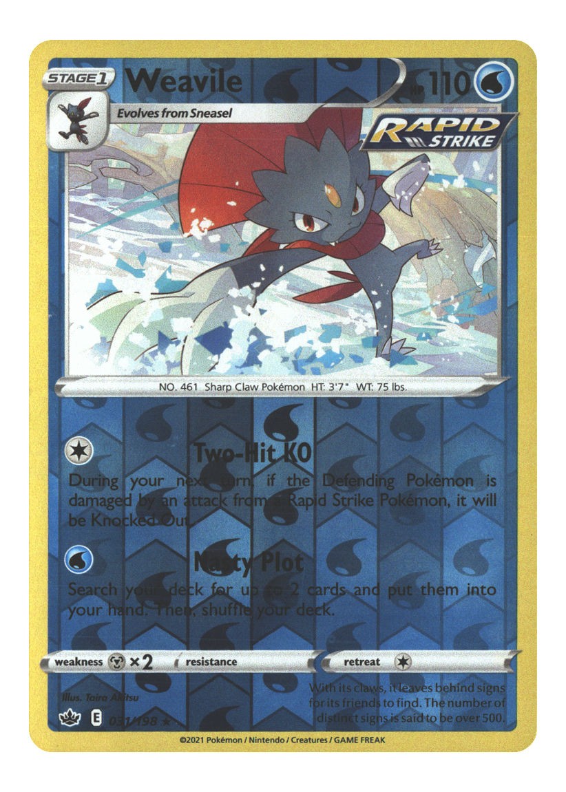 031/198 Weavile Holo Rare Reverse Holofoil