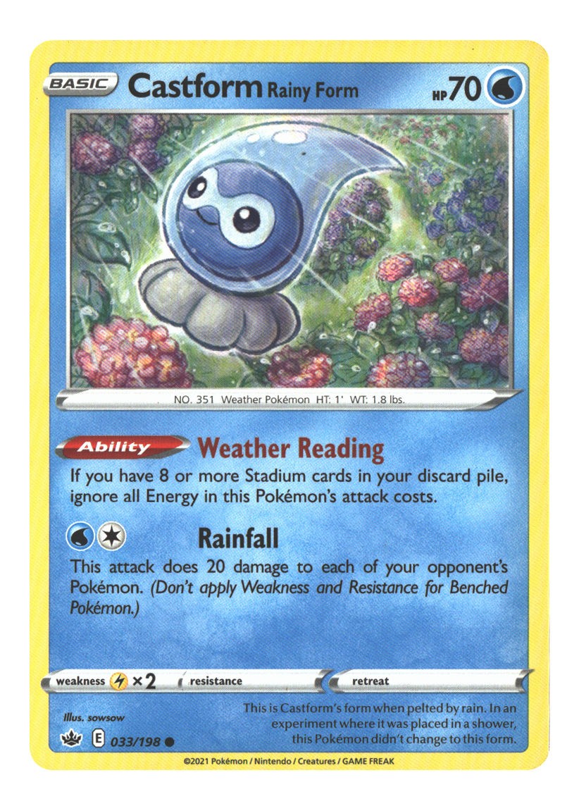 033/198 Castform Rainy Form Common Normal