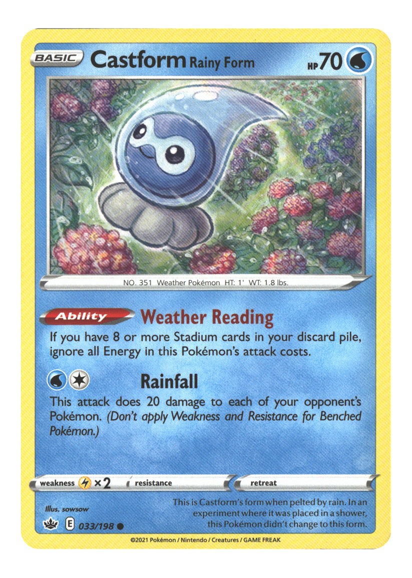 033/198 Castform Rainy Form Common Normal