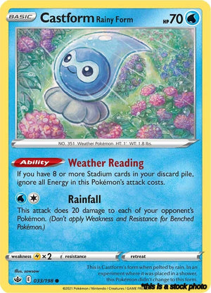 033/198 Castform Rainy Form Common Normal