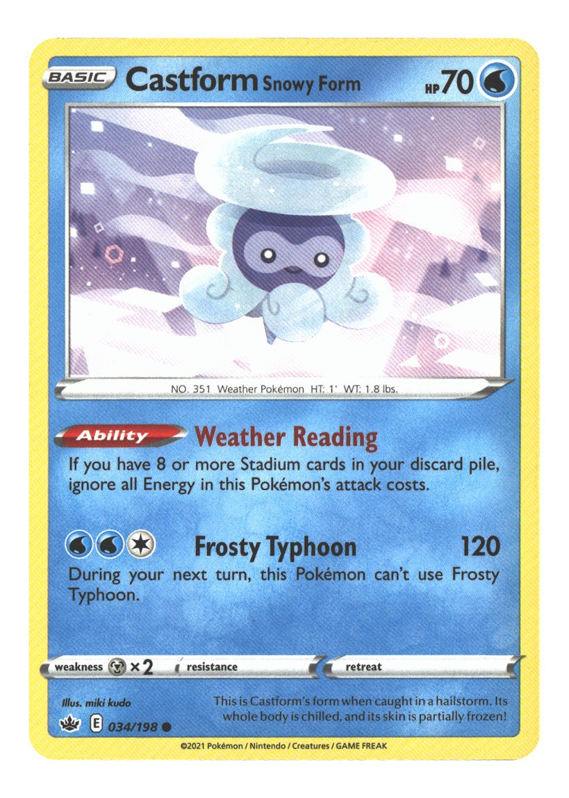 034/198 Castform Snowy Form Common Normal