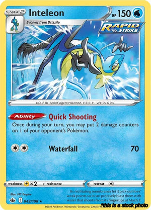 043/198 Inteleon Holo Rare Reverse Holofoil Near Mint