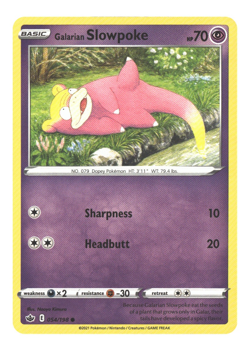 054/198 Galarian Slowpoke Common Normal