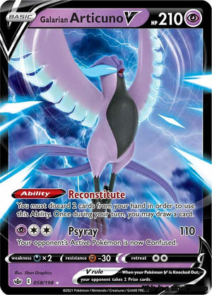 058/198 Galarian Articuno V Ultra Rare Holofoil