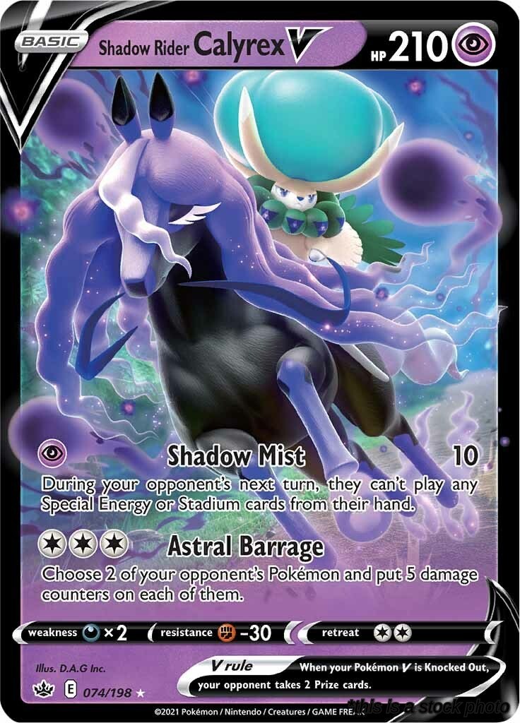 074/198 Shadow Rider Calyrex V Ultra Rare Holofoil