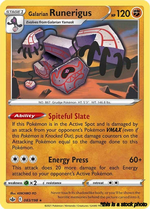 083/198 Galarian Runerigus Holo Rare Holofoil