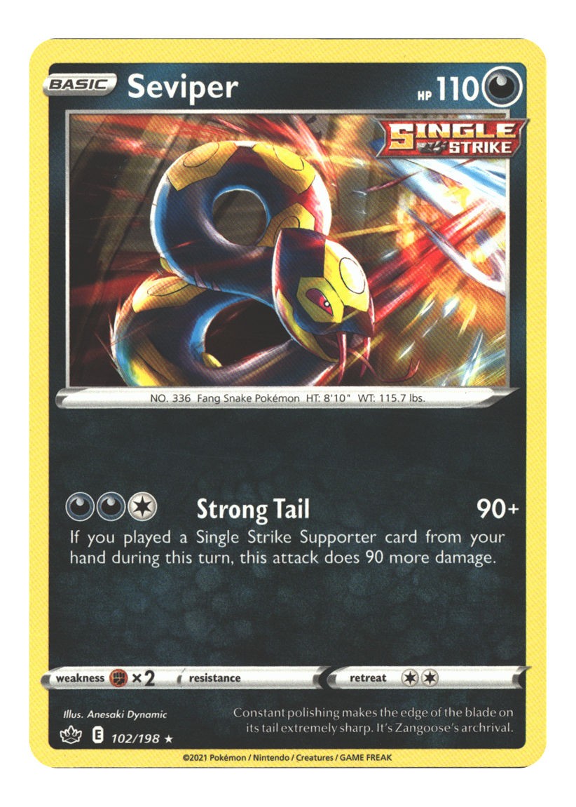 102/198 Seviper Rare Normal