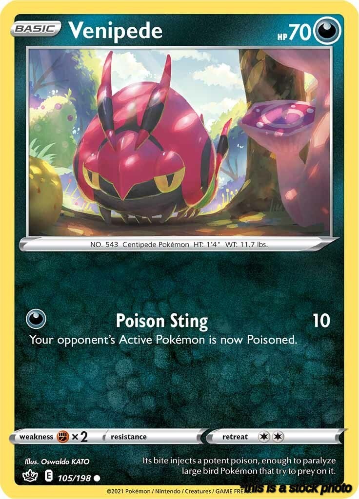 105/198 Venipede Common Reverse Holofoil
