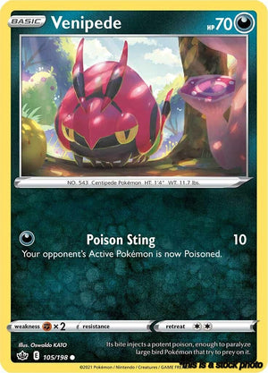 105/198 Venipede Common Reverse Holofoil