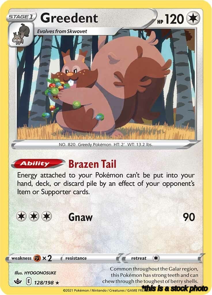 128/198 Greedent Holo Rare Reverse Holofoil