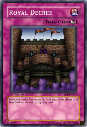 1st Edition Royal Decree [SD5-EN035 Lightly Played] Common / Short Print