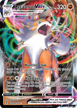Holofoil Lycanroc VMAX [092/203 Near Mint ]