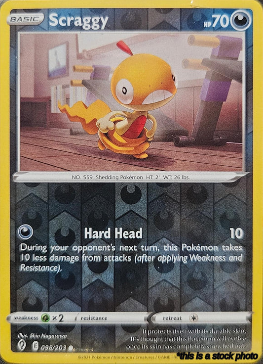 098/203 Scraggy Common Reverse Holofoil
