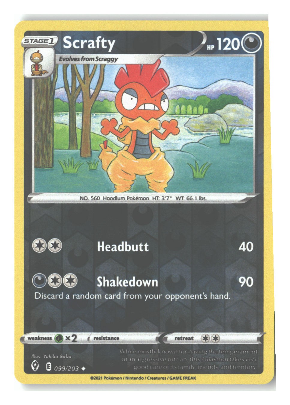 099/203 Scrafty Uncommon Reverse Holofoil