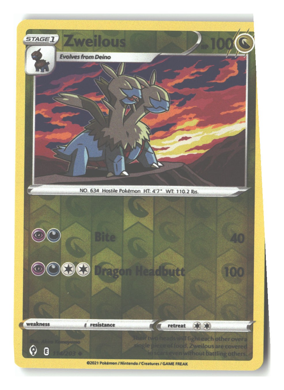 114/203 Zweilous Uncommon Reverse Holofoil