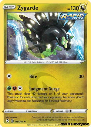 118/203 Zygarde Holo Rare Reverse Holofoil