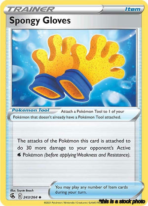 Reverse Holofoil Spongy Gloves [243/264 Near Mint ]