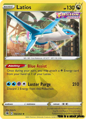 194/264 Latios Rare Reverse Holofoil Lightly Played
