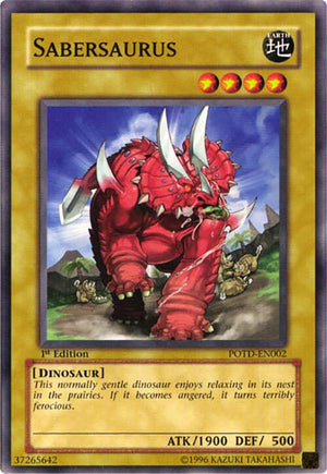 1st Edition Sabersaurus [POTD-EN002 Lightly Played] Common / Short Print
