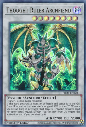 1st Edition Thought Ruler Archfiend [BROL-EN070 Near Mint] Ultra Rare