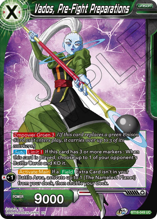 Vados, Pre-Fight Preparations