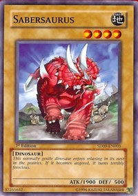 1st Edition Sabersaurus [SD09-EN003 Lightly Played] Common / Short Print