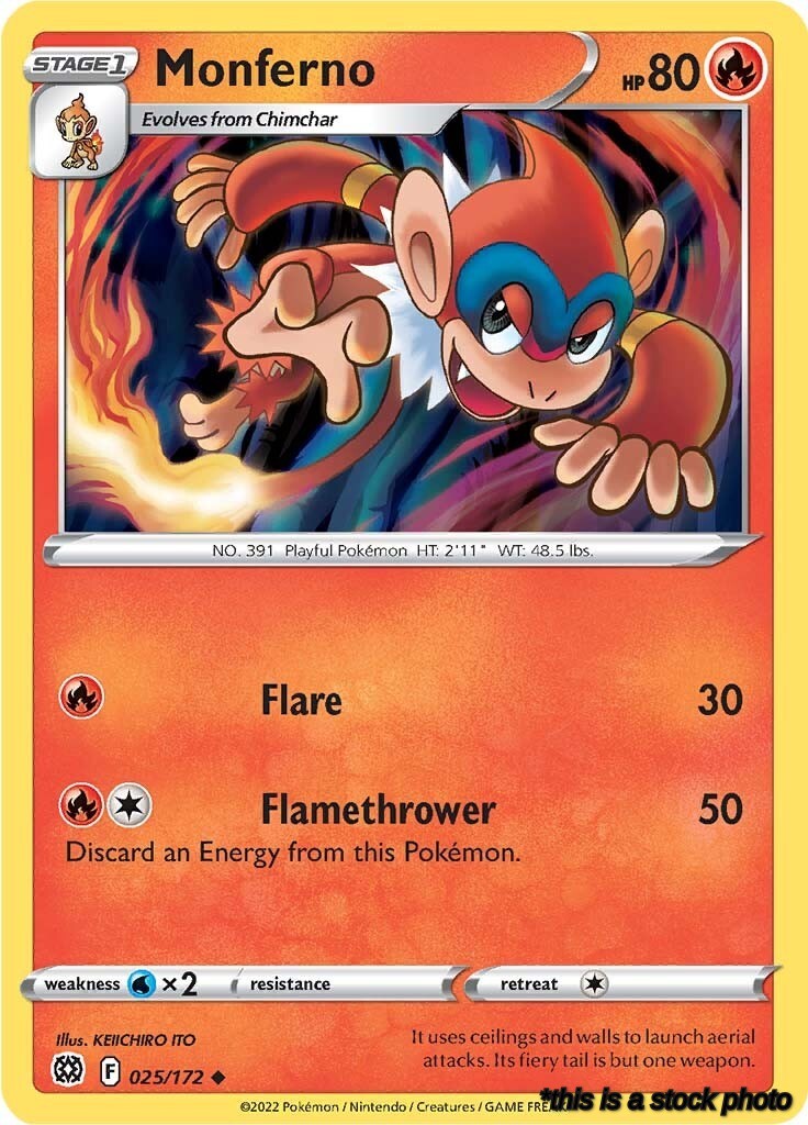 025/172 Monferno Uncommon Reverse Holofoil