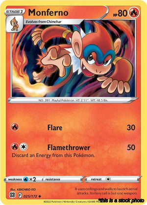 025/172 Monferno Uncommon Reverse Holofoil
