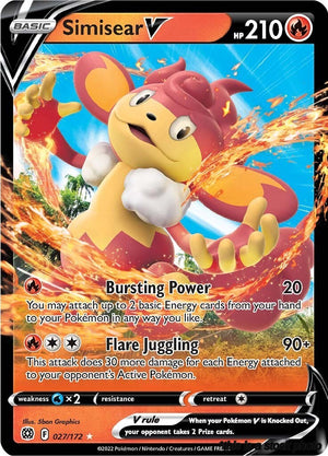 027/172 Simisear V Ultra Rare Holofoil