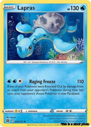 Reverse Holofoil Lapras [031/172 Lightly Played ]