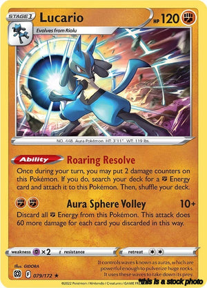 079/172 Lucario Holo Rare Holofoil