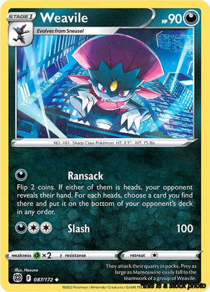 Uncommon Weavile [087/172 Lightly Played ]