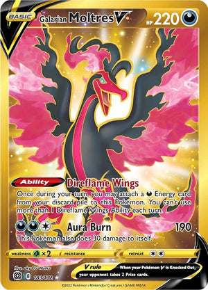 Secret Rare Galarian Moltres V (Secret) [183/172 Near Mint ]
