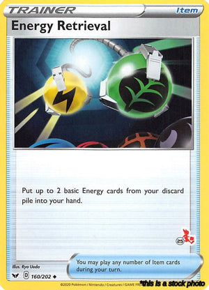 Normal Energy Retrieval - 160/202 (#25 Cinderace Stamped) [160/202 Lightly Played ]