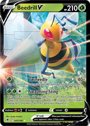 001/189 Beedrill V Ultra Rare Holofoil
