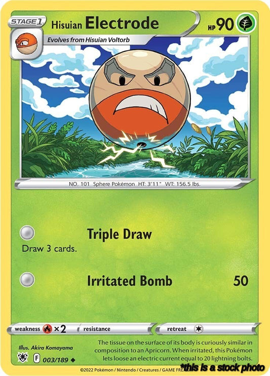 Reverse Holofoil Hisuian Electrode [003/189 Lightly Played ]