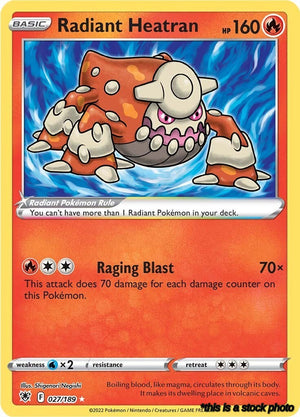 Radiant Rare Radiant Heatran [027/189 Near Mint ]