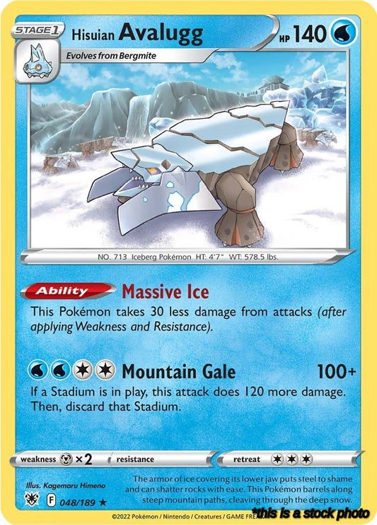 Rare Hisuian Avalugg [048/189 Near Mint ]