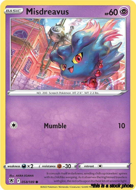 Reverse Holofoil Misdreavus [058/189 Lightly Played ]
