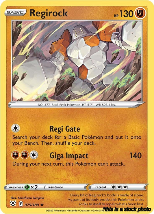 075/189 Regirock Rare Reverse Holofoil