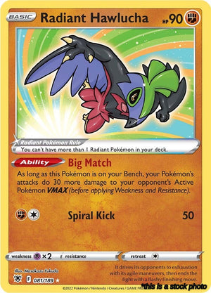 Holofoil Radiant Hawlucha [081/189 Near Mint ]