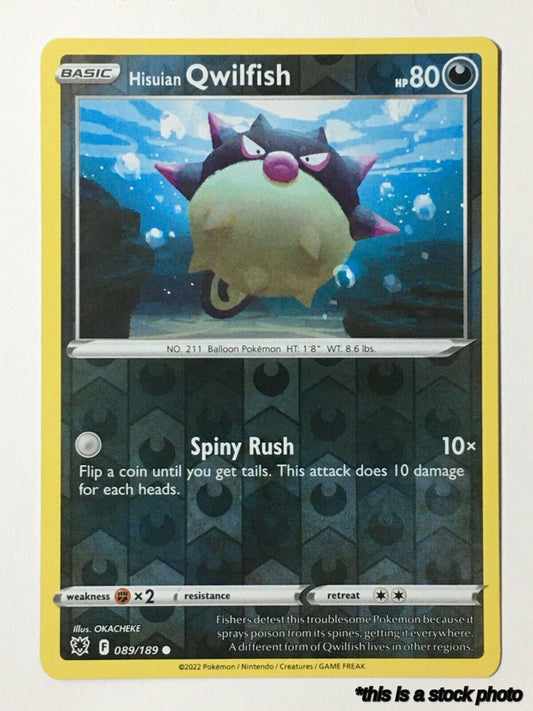 Reverse Holofoil Hisuian Qwilfish (89) [089/189 Lightly Played ]