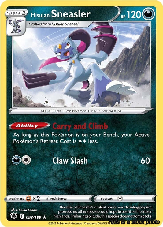 Reverse Holofoil Hisuian Sneasler [093/189 Lightly Played ]