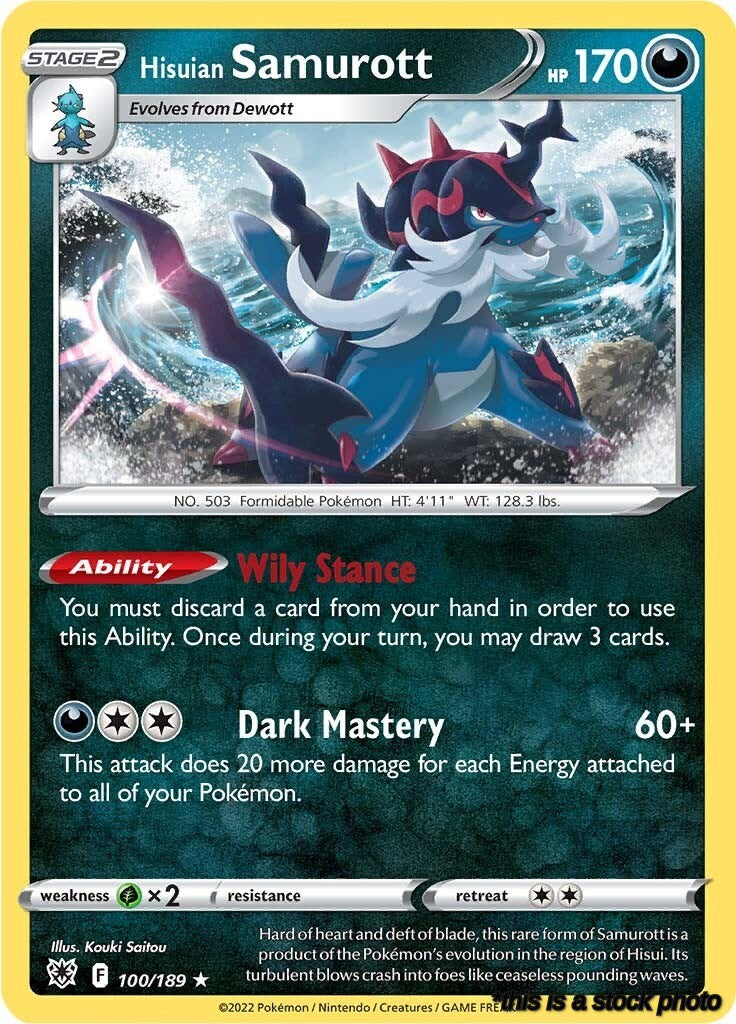 Holo Rare Hisuian Samurott [100/189 Near Mint ]