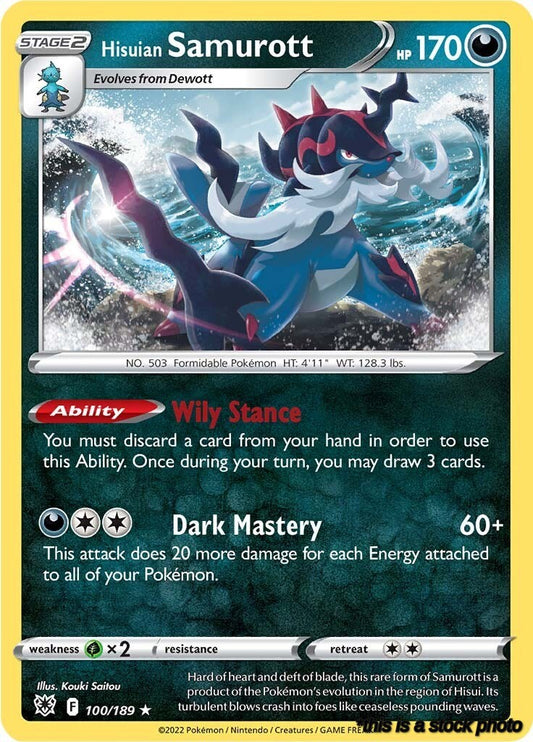 Holo Rare Hisuian Samurott [100/189 Lightly Played ]