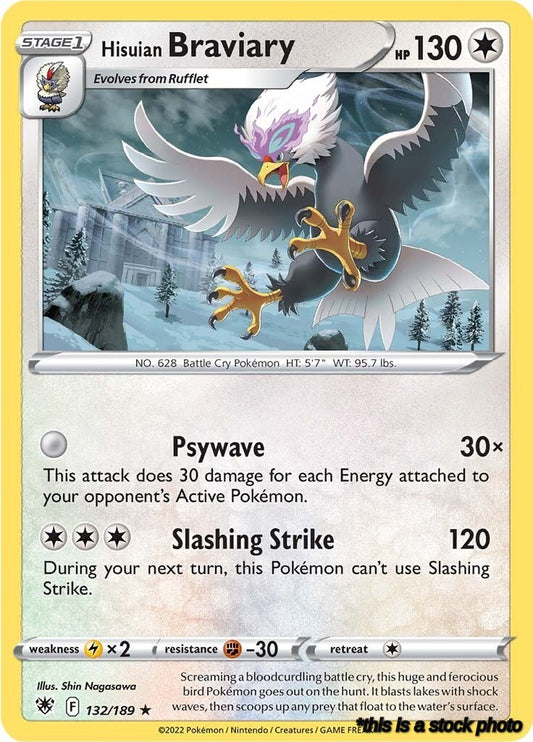 Reverse Holofoil Hisuian Braviary [132/189 Lightly Played ]