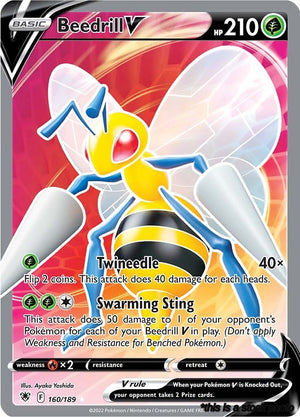 Holofoil Beedrill V (Full Art) [160/189 Near Mint ]