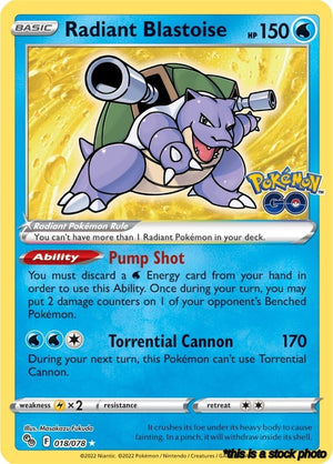 Holofoil Radiant Blastoise [018/078 Near Mint ]