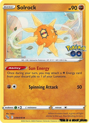 Normal Solrock [039/078 Lightly Played ]